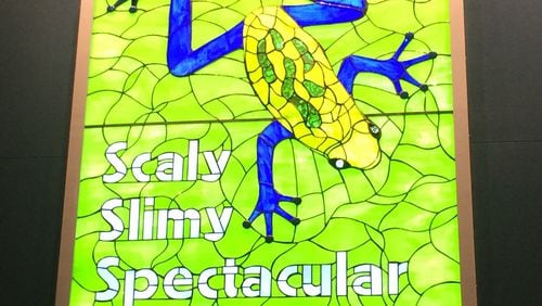 This stained-glass sign greeted visitors to Zoo Atlanta’s latest feature in 2015, Scaly Slimy Spectacular.