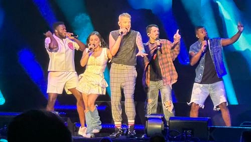 Pentatonix gave a 105-minute exploration of music from hymnals to pop to classical to hip hop at Ameris Bank Amphitheatre at Alpharetta. RODNEY HO/rho@ajc.com