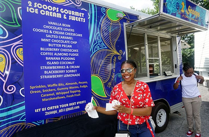 Lauren Williams takes a moment for a picture at the first black-owned Atlanta Food Truck Park.