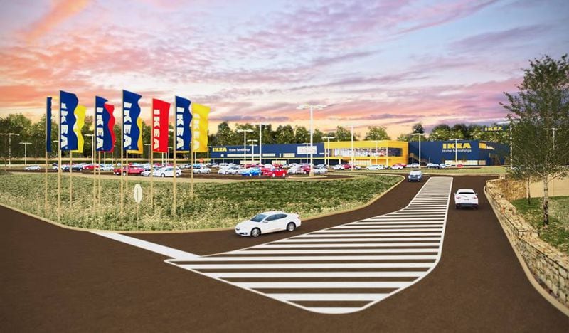 A rendering of the 338,000-square-foot Ikea proposed for Franklin Gateway in Marietta. (Courtesy of the city of Marietta)