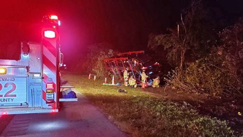 A crash involving a Georgia truck driver on Interstate 95 Tuesday night in Florida killed 4 people, according to the Florida Highway Patrol. Reports say a semi-truck hauling cars and driven by a 60-year-old Georgia man collided with a 2018 Ram pickup truck that had a  trailer attached. Both vehicles were traveling in the same direction through Titusville about 6 p.m. Tuesday when the crash occurred.