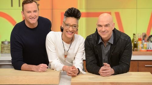 THE CHEW - Clinton Kelly, Carla Hall and Michael Symon are co-hosts on ABC's "The Chew." "The Chew" airs MONDAY - FRIDAY (1-2pm, ET) on the ABC Television Network. (ABC/Lorenzo Bevilaqua) CLINTON KELLY, CARLA HALL, MICHAEL SYMON