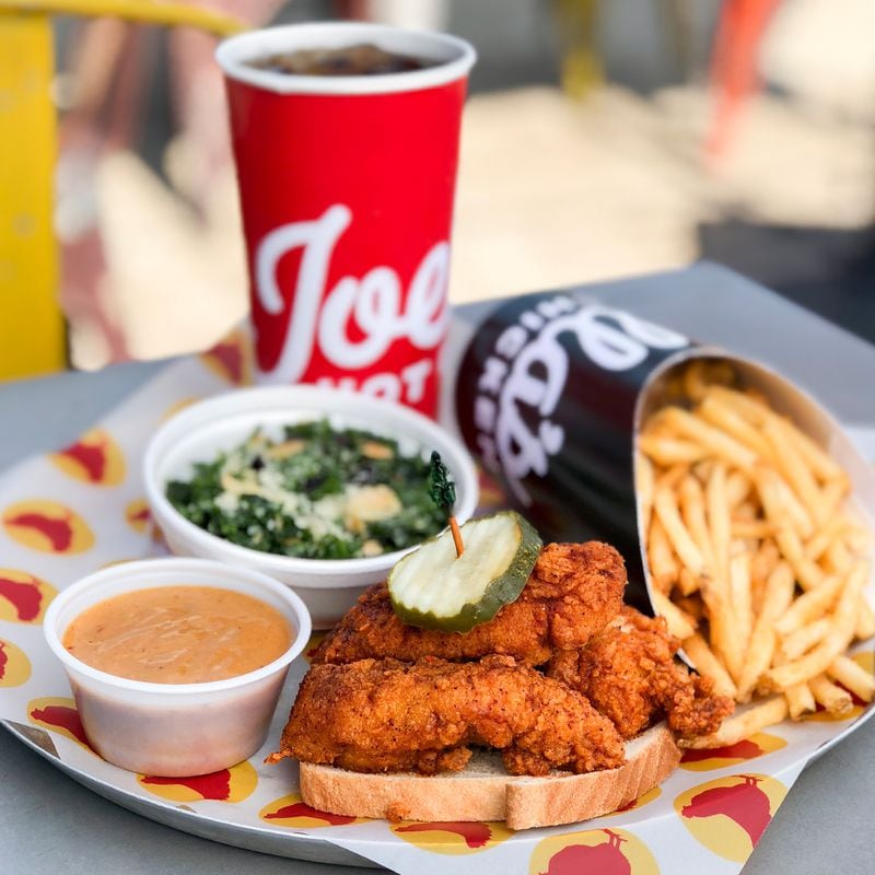 Food from Joella's Hot Chicken.