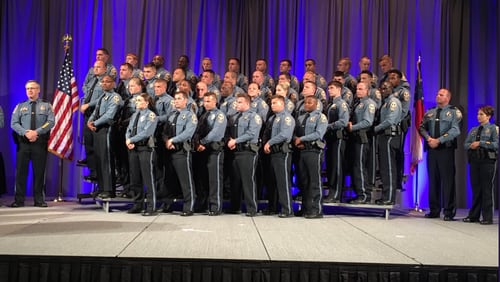 Gwinnett County's 100th police academy graduated and became Gwinnett County police officers Thursday evening.