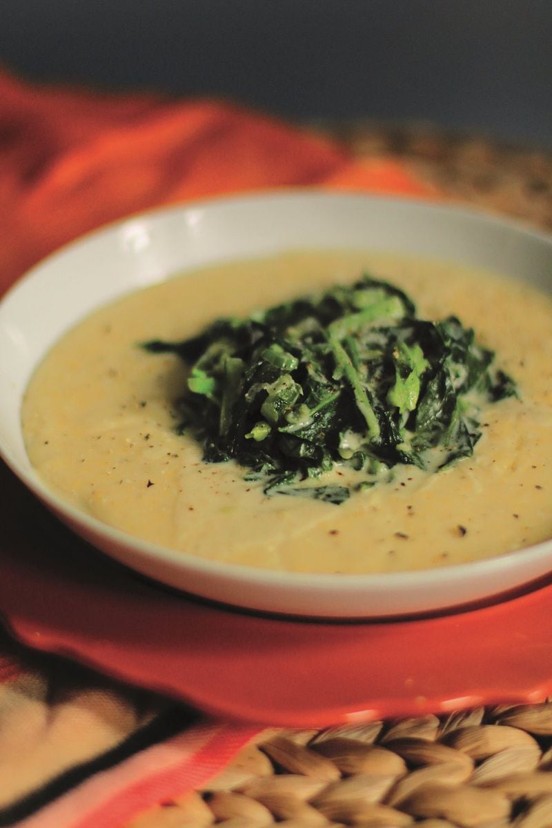 Coconut Grits with Coconut-Braised Collards CYBELLE CODISH
