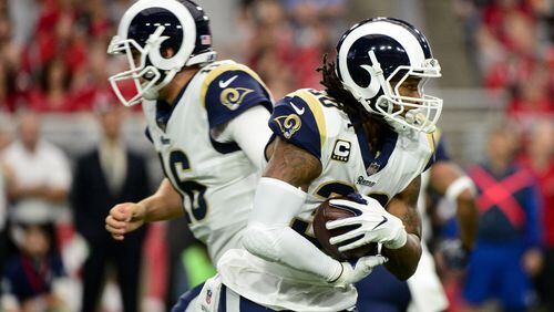 Rams QB Jared Goff and RB Todd Gurley (30) were major drivers of the team's success in 2017.