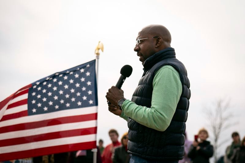 Democratic U.S. Sen. Raphael Warnock, now facing Republican Herschel Walker in a Dec. 6 runoff, recently traveled to reliably Republican Forsyth County in search of votes. “Clearly, I’m serious about working with everybody, I came to Cumming,” he quipped to the Democratic faithful who had turned up to see him. (Nicole Craine/The New York Times)
