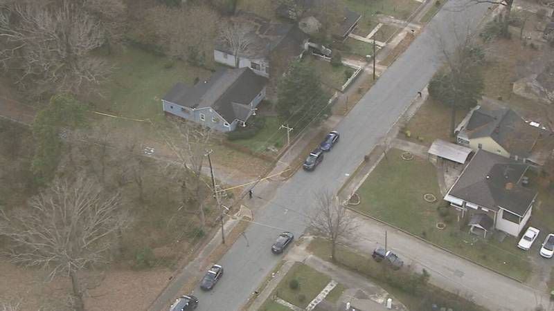Homicide investigators were on the scene of a call at Tiger Flowers Drive and Croesus Avenue in northwest Atlanta earlier in December. (Credit: NewsChopper 2)