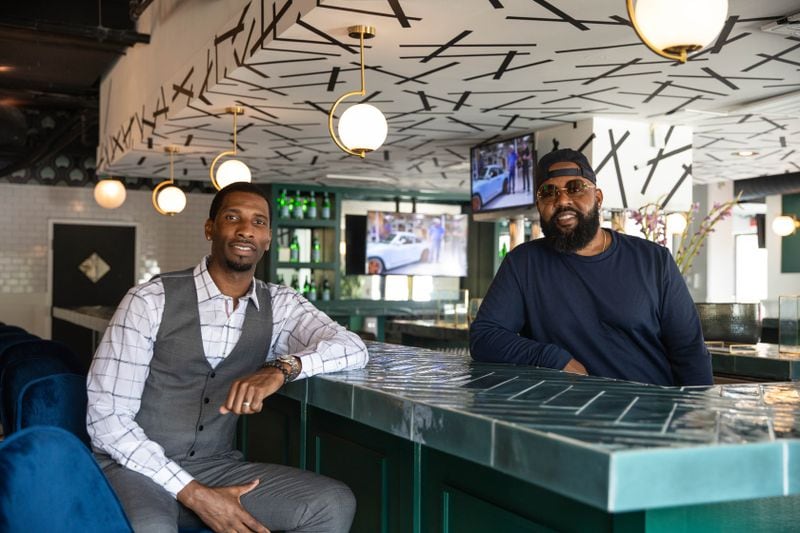 Rashad Sanford (left) and “Barney” Lee Berry Jr. at their restaurant, Breakfast at Barney's.