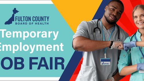 Temporary contractors are needed by the Fulton County Board of Health at a job fair on Jan. 12. (Courtesy of Fulton County Board of Health)