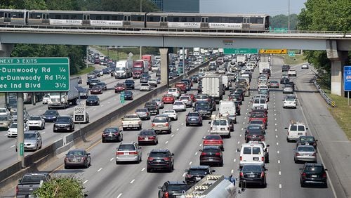This was the scene on I-285 in Dunwoody over the Memorial Day weekend. The traffic volume you see on the Perimeter on an average day an improvement over 1995, according to average daily traffic counts provided by GDOT.