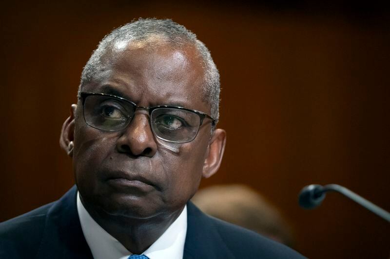 Secretary of Defense Lloyd Austin attends a hearing of the Senate Appropriations Committee Subcommittee on Defense on Capitol Hill, Wednesday, May 8, 2024, in Washington. (AP Photo/Mark Schiefelbein)