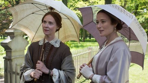 Cynthia Nixon (left, with Jennifer Ehle) plays the poet Emily Dickinson in “A Quiet Passion,” directed by Terence Davies. CONTRIBUTED BY MUSIC BOX FILMS