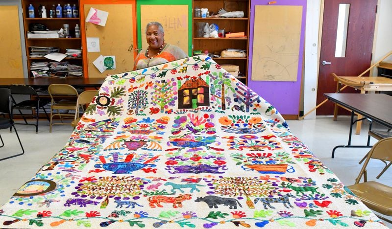 Brantley, a former attorney for Fulton County, finds peace, creativity and stress relief through the process of quilting.  “I would say quilting has made me a balanced human being,” she said.