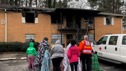 Over 38 people from eight families were displaced by a fire that broke out at an Atlanta apartment complex.