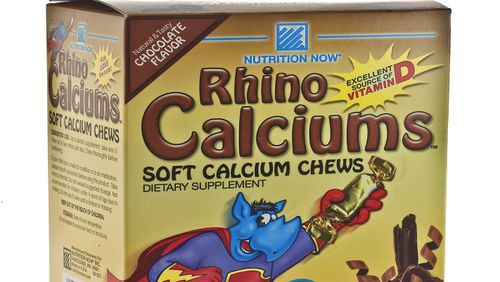 Children over age 3 are usually deficient in calcium, according to the federal dietary guidelines report. Here, Rhino Calciums by Nutrition Now. (Bill Hogan/Chicago Tribune/MCT)