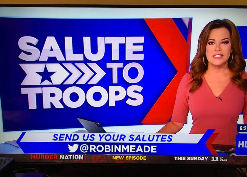 Robin Meade doing her "Salute to the Troops" segment October 14, 2021 during the 6 a.m. telecast. HLN