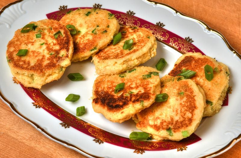 Green Onion Hoecakes are adapted from a recipe by Jennifer Hill Booker. Hoecakes have always been a family tradition for Booker. Styling by chef Jennifer Hill Booker / Chris Hunt for the AJC