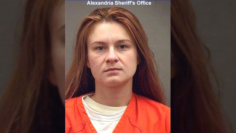 FILE - This Friday, Aug. 17, 2018 photo provided by the Alexandria, Va., Detention Center shows Maria Butina.