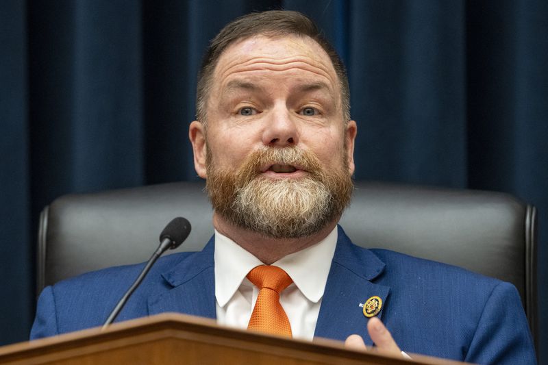 Rep. Aaron Bean, R-Fla., Chair of the House Subcommittee on Early Childhood, Elementary, and Secondary Education, speaks during a hearing on antisemitism in K-12 public schools, Wednesday, May 8, 2024, on Capitol Hill in Washington. (AP Photo/Jacquelyn Martin)