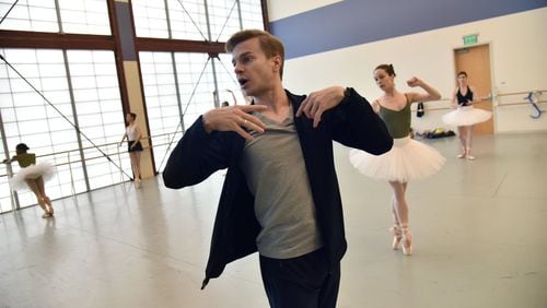 Artistic director Gennadi Nedvigin, shown instructing at Atlanta Ballet’s headquarters last month, is in his first season with the company. Though much will change after the current season ends, the focus is on this season’s shows. The Atlanta Ballet will present “Firebird” April 14-16. HYOSUB SHIN / HSHIN@AJC.COM