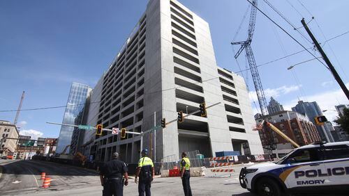 9/12/20 - Atlanta, GA - One person was injured Saturday after a Midtown parking garage partially collapsed for the second day in a row, officials said. 
Steve Schaefer for the Atlanta Journal Constitution