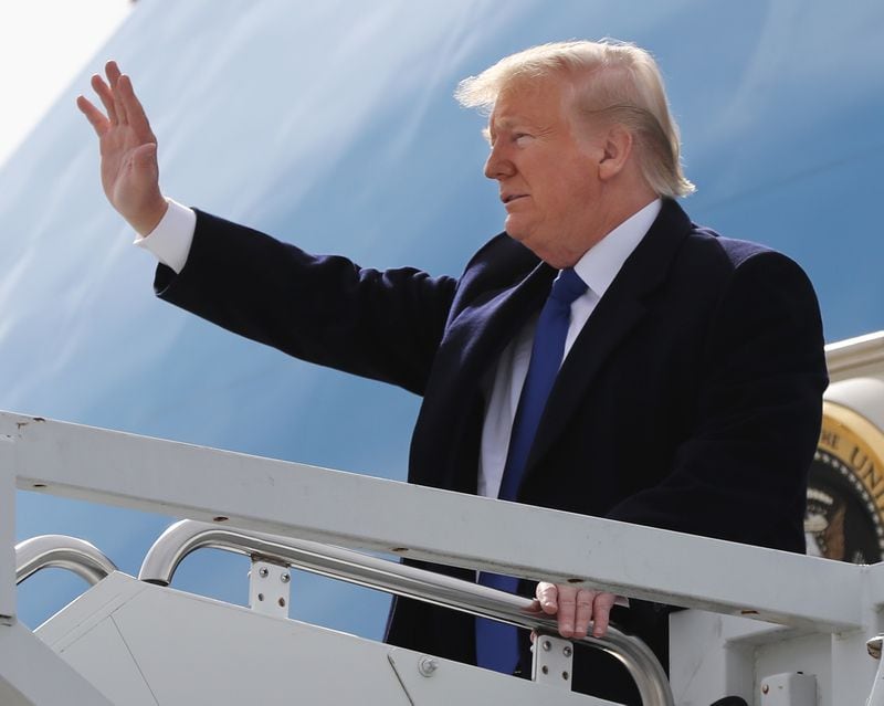 November 8, 2019 Marietta: President Donald Trump arrives at Dobbins AFB on Friday, November 8, 2019, in Marietta.   Curtis Compton/ccompton@ajc.com