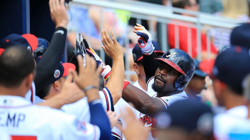 Brandon Phillips’ first season with the hometown Braves has been a productive one for the veteran second baseman from Stone Mountain. (Photo by Daniel Shirey/Getty Images)