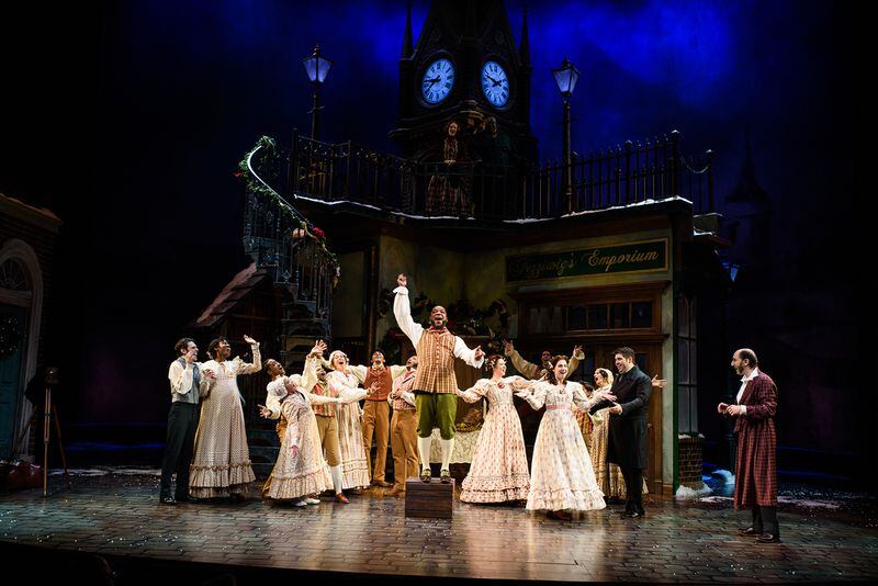 The cast rejoices in Alliance Theatre's 2022 production of "A Christmas Carol." Photo: Courtesy of the Alliance Theatre / Greg Mooney