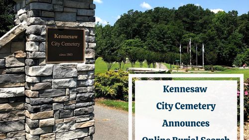 Through a new website link, the public can view burial records and locate the gravesites in the Kennesaw City Cemetery. (Courtesy of Kennesaw)