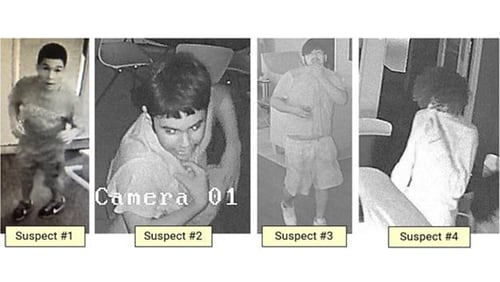 Gwinnett County police are looking for four teenagers who allegedly broke into an apartment complex's leasing office and stole resident packages and some cookies.a