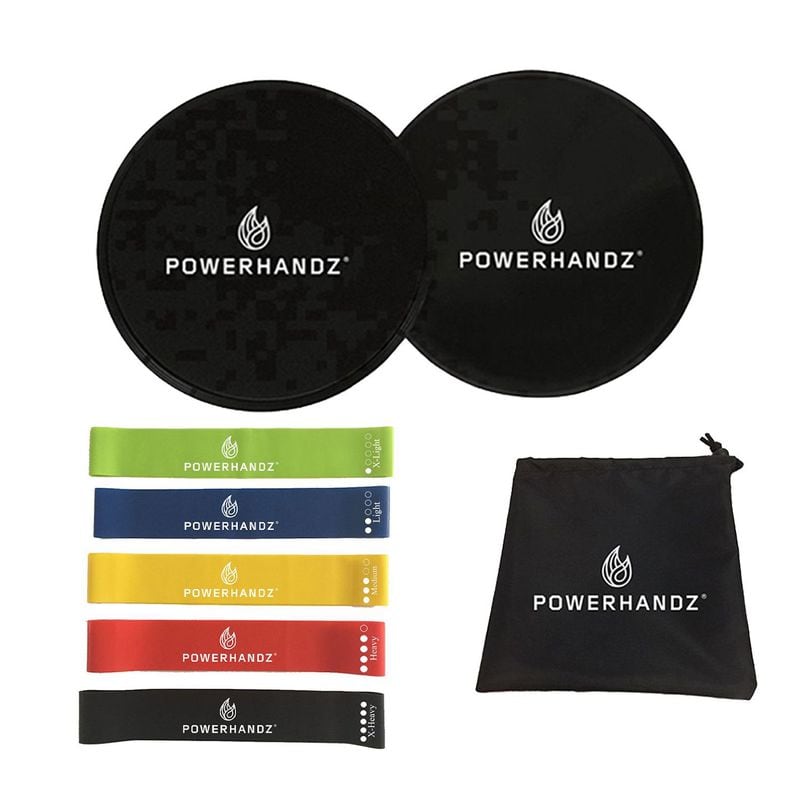 A compact kit with resistance bands, sliding discs and more can help jumpstart at-home workouts. 
Photo credit: POWERHANDZ