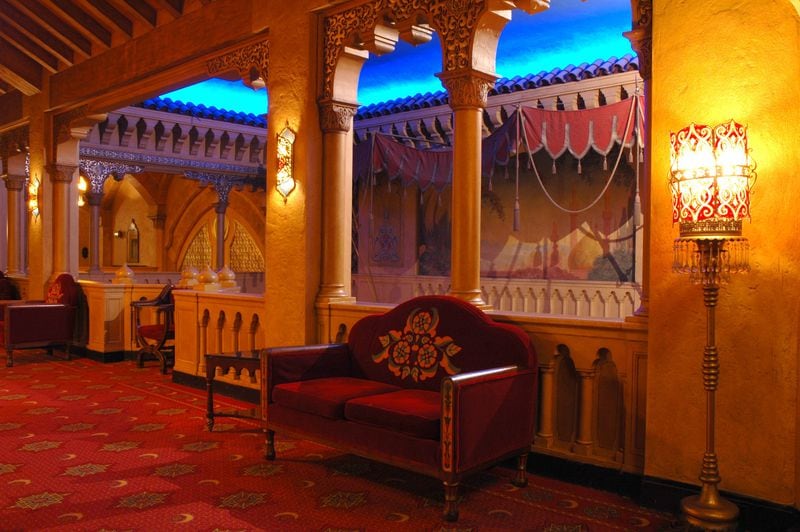 Rooms like the Oasis Court, shown here, come to life in a whole different way on the Fox Theatre walking tour. There are no performance night crowds to muscle your way through and knowledgable guides to highlight the history and painstaking efforts to preserve the building's original design and decor, which was heavily influenced by ancient temples of the Far East. Photo by Sara Foltz