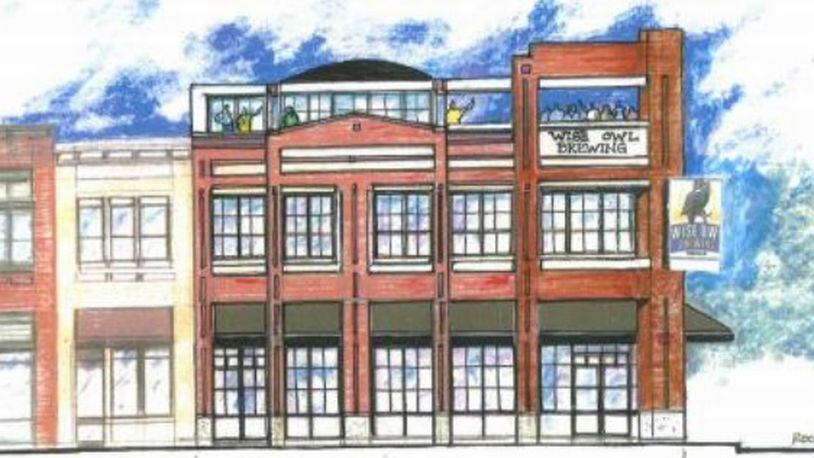 Wise Owl Brewing was approved 5-0-2 March 14 by the Marietta City Council to be built at 67-87 North Park Square in downtown Marietta. Courtesy of Wise Owl Brewing