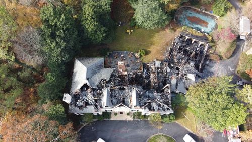 A fire destroyed a home at 4000 Woodland Brook Drive SE in Vinings.