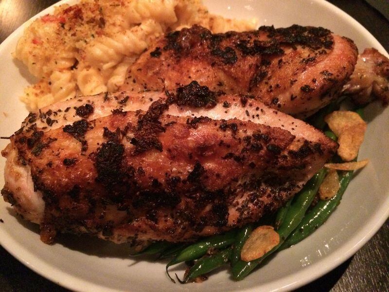 Springer Mountain Roasted Chicken with mac and cheese and garlic green beans is one of the entree options at Simon’s Restaurant. CONTRIBUTED BY WENDELL BROCK