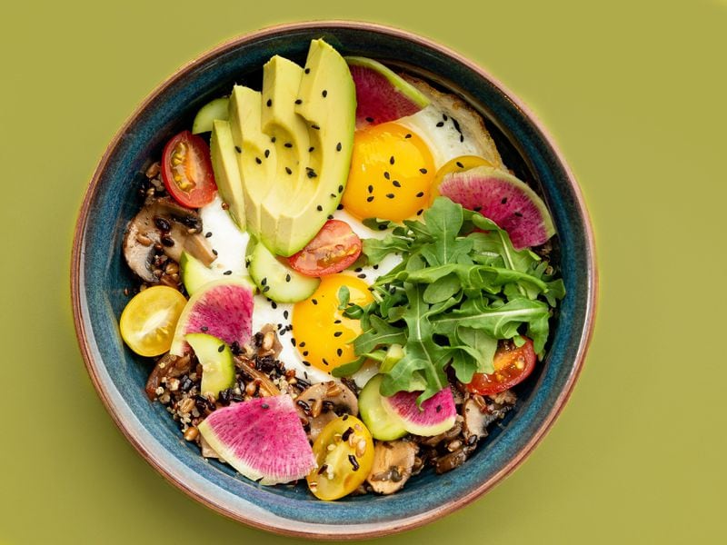 The Bountiful Buddha Bowl is a clean- eating, plant-based menu option at Snooze. 
Courtesy of Snooze
