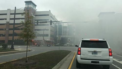 A viewer sent Channel 2 Action News this photo of a vehicle fire in the parking deck of WellStar Kennestone Hospital in Marietta.