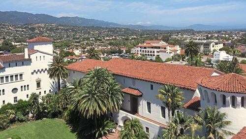 On a clear day, the tower atop the Santa Barbara County Courthouse offers a 360-degree views across red-tiled rooftops of the city, mountains and ocean. (Gretchen McKay/Pittsburgh Post-Gazette/TNS)