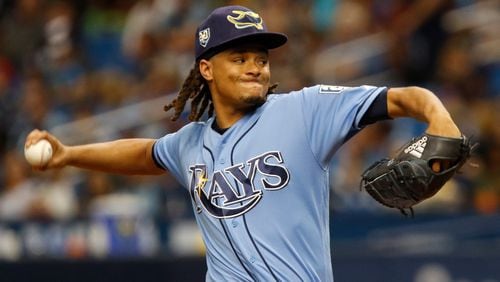 Chris Archer of the Tampa Bay Rays delivers a pitch during the first inning against the Miami Marlins at Tropicana Field on July 22, 2017 in St. Petersburg, Florida. (Photo by Joseph Garnett Jr./Getty Images)