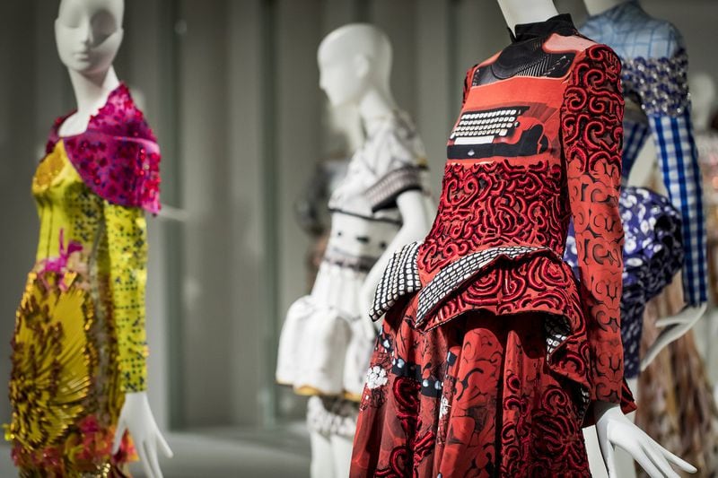 Greek fashion designer Mary Katrantzou is the subject of the SCAD FASH show “KALEIDOSCOPE KATRANTZOU: Mary Katrantzou, 10 Years in Fashion,” featuring her Fall/Winter 2012 collection of digital prints on silk and velvet burnout. Contributed by SCAD