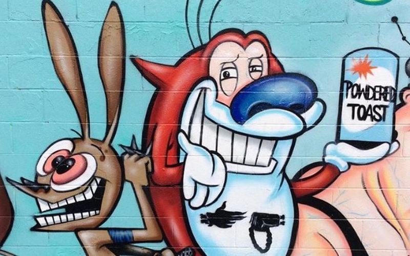 Ren and Stimpy coexist with a Run the Jewels logo, linking the artist SKIE with his other works