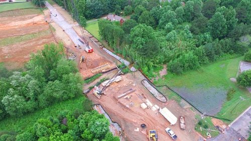Construction continues to replace Whitehead Road bridge in Sugar Hill. (Courtesy City of Sugar Hill)