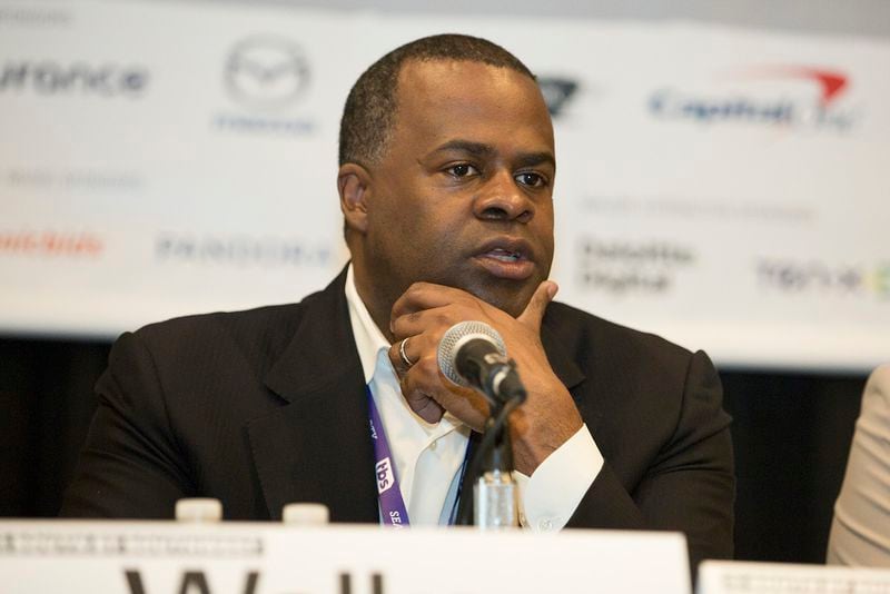 Atlanta mayor Kasim Reed reacts to the discussion of urban transportation issues during the “Metro Mobility Revolution” panel at SXSW Interactive in Austin on March 14, 2016. (John Clark for Journal Constitution)