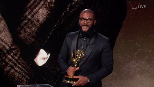 Tyler Perry wins the Jean Hersholt Humanitarian Award during the Oscars aired April 25, 2021. (ABC)