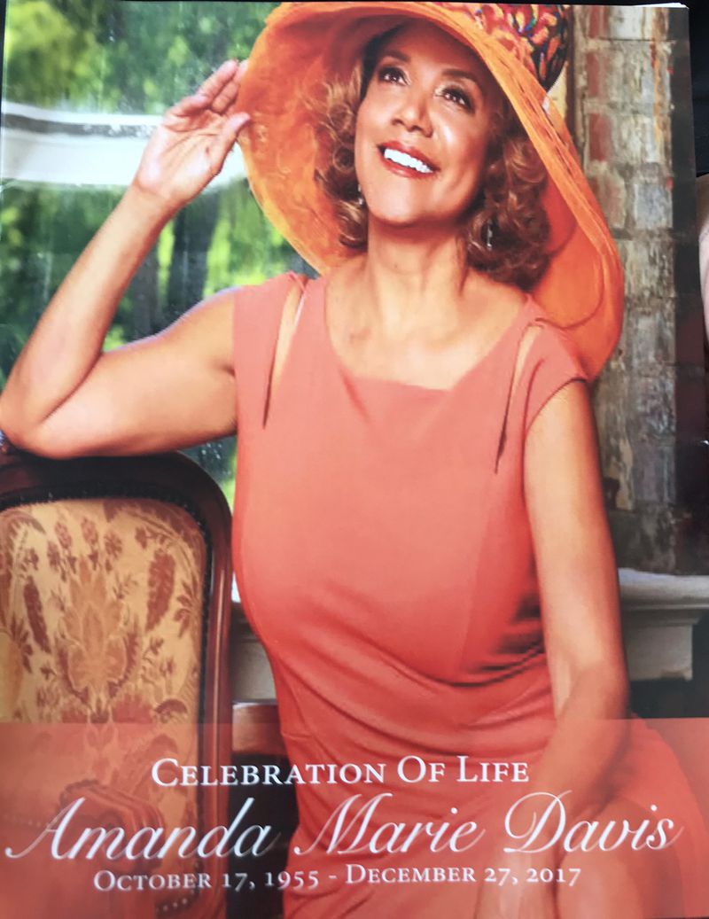  The cover of the Amanda Davis' funeral service program.