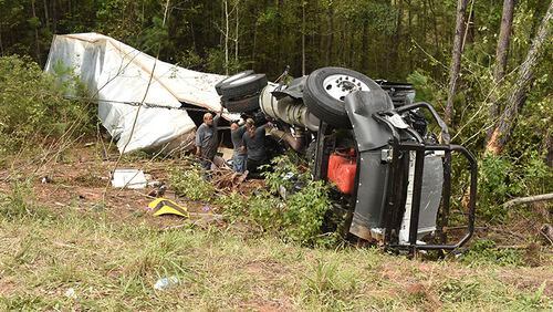 A woman and a 1-year-old were killed in a crash Sunday in Troup County.