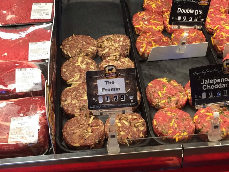 The newest selection at The Butcher Shop in Warner Robins - the Fromm burger. (Steve Hummer/shummer@ajc.com)
