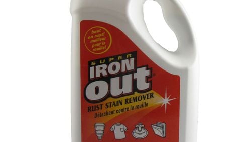 Iron Out rust stain remover gets rid of rust from laundry but it can be used all around the house.
