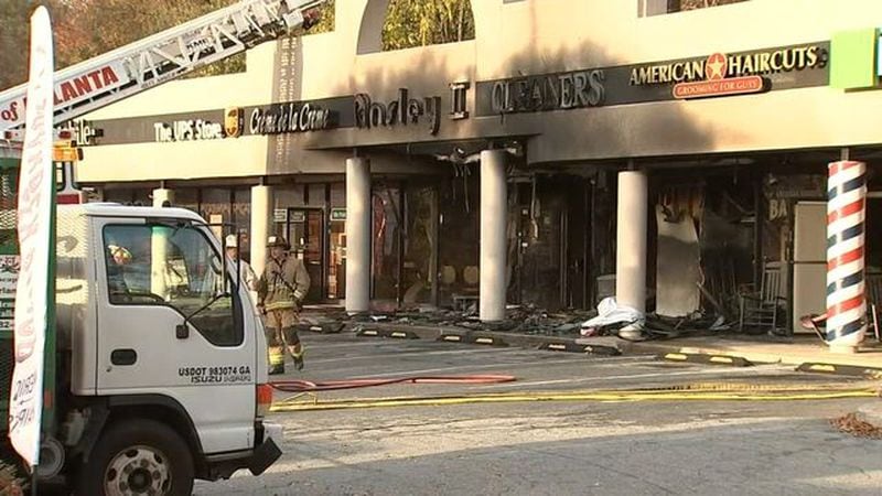A fire at the Ansley II shopping center put more than a dozen people out of work. (Credit: Channel 2 Action News)